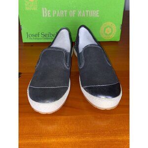 Josef Seibel Graphite Metallic Slip-On Leather Sneakers EU 37 / US 6. Comfort
